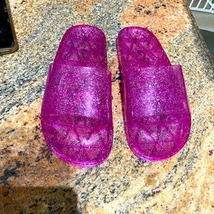 Pink glitter slides brand just me size 8 new